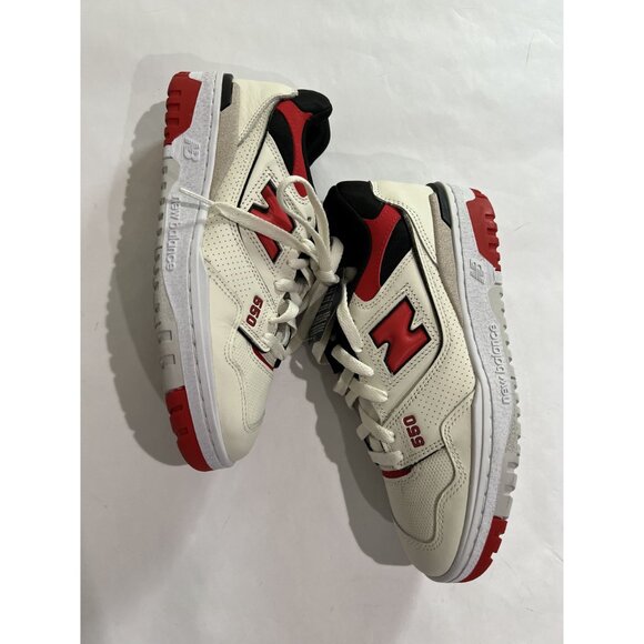 New Balance 550 Sneakers in Sea Salt True Red - Picture 4 of 7